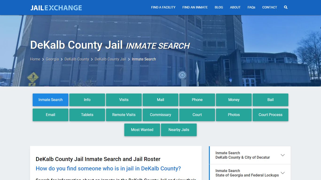 DeKalb County Jail Inmate Search - Jail Exchange